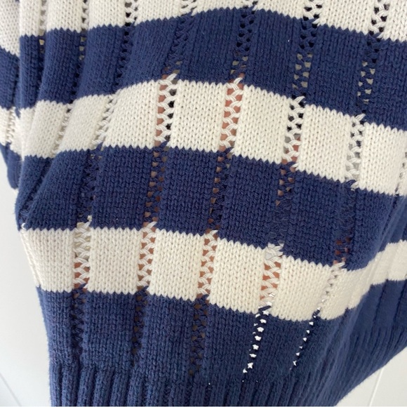 Quarter Zip Collared Pullover Sweater Blue White Stripe A New Day Sz XXL - Picture 6 of 15